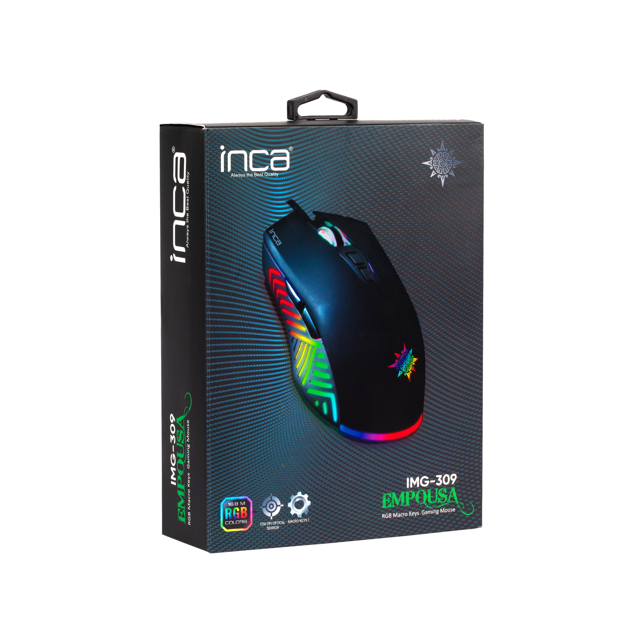INCA Gaming Maus IMG-309 7200 DPI, RGB, 7 Tasten, USB, SW retail - IMG-309